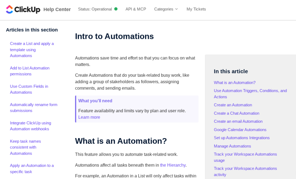clickups intro to automations