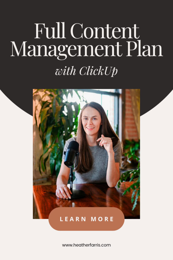 full content Management Plan with clickup