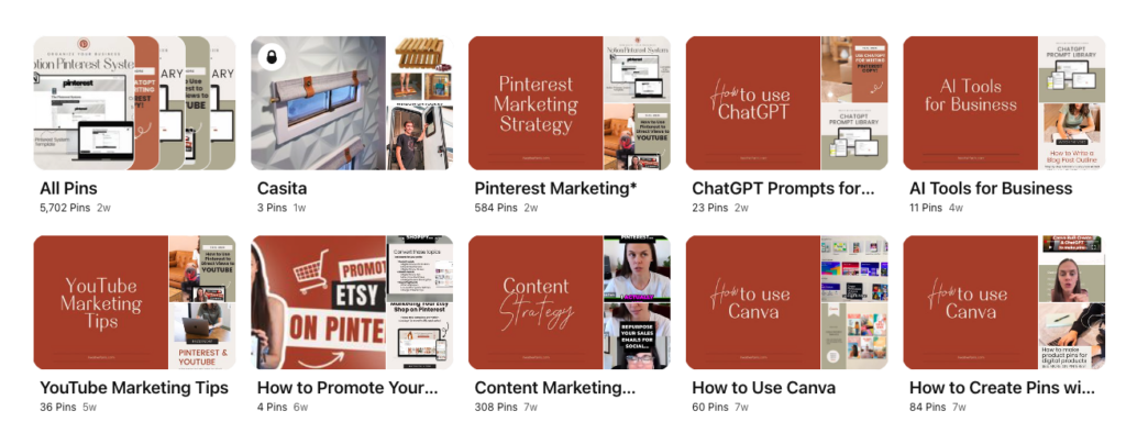 board covers as part of your pinterest marketing strategy