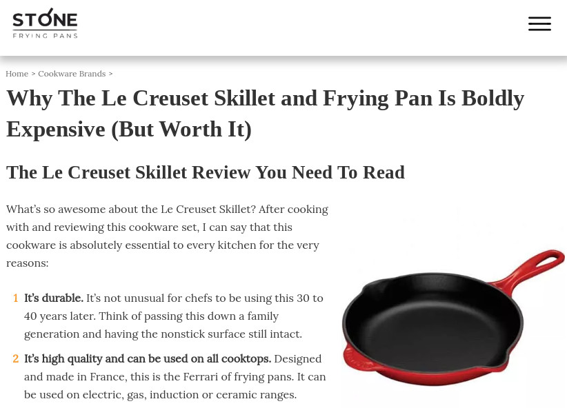 affiliate marketing on Pinterest blog examples with cast iron skillets