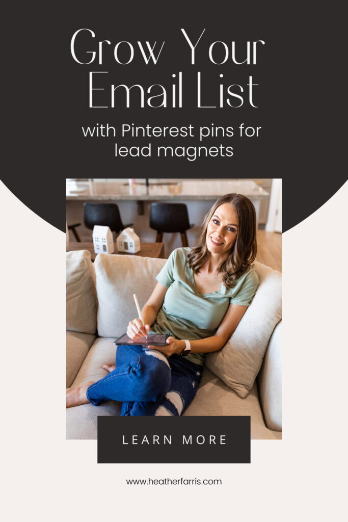 grow your email list with Pinterest pins for lead magnets