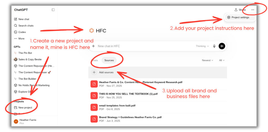 creating a content repurposing project in chatgpt