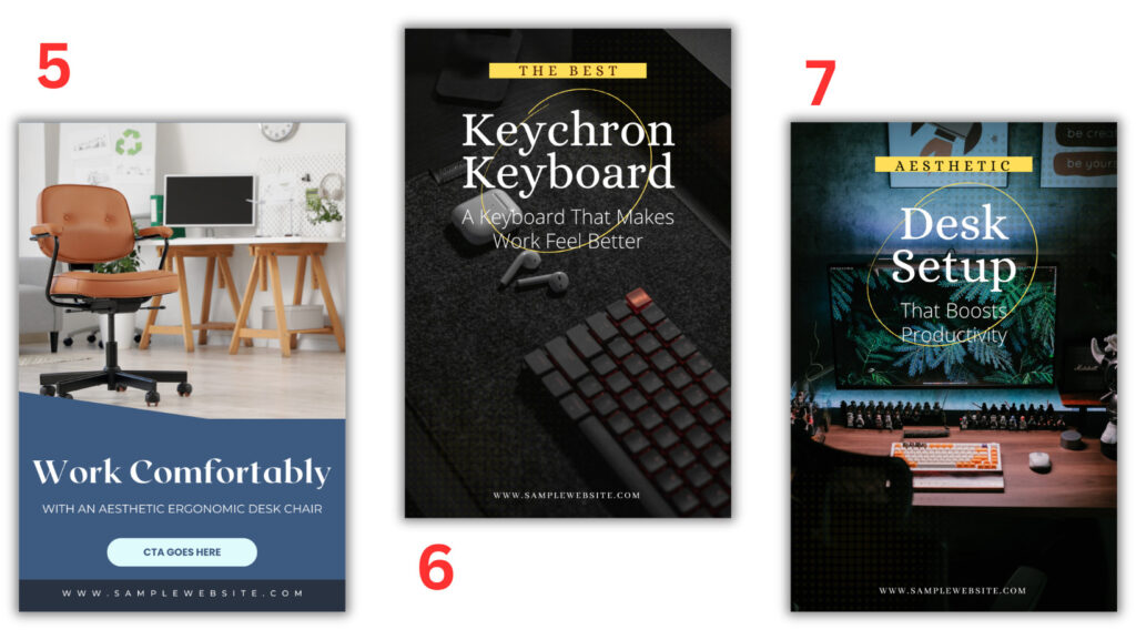 Pinterest pins for affiliate products template examples