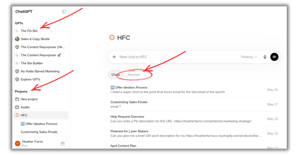 setting up your custom ChatGPT for Pinterest marketing analysis