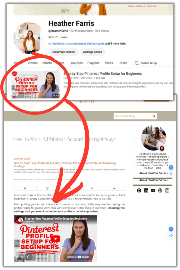 video and blog post example to recreate old content