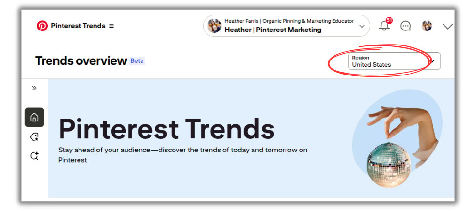 Pinterest trends tool dashboard